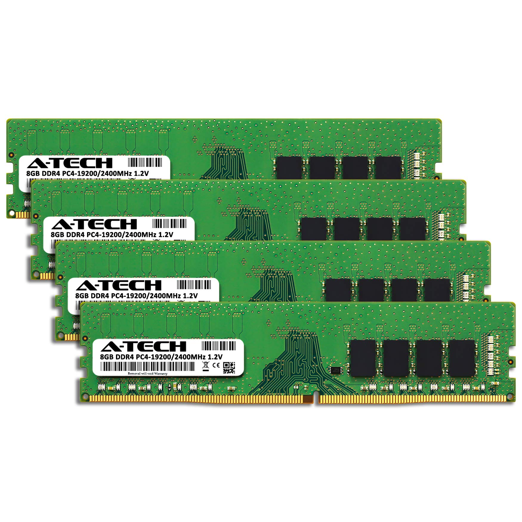 8GB 2Rx8 PC4-2400T 4枚 計 32GB A-Tech 32GB (4x8GB) DDR4 2400 MHz UDIMM PC4-19200 (PC4-2400T) CL17